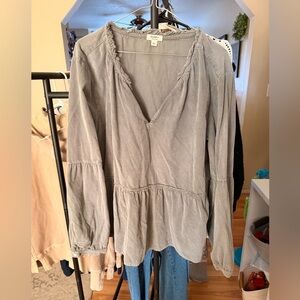 Dylan Women's Gray Peplum Blouse